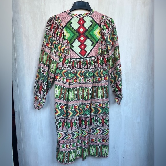 NWT farm Rio Amulet Linen Blend Aztec Shirt Dress Multicolor Size XS - Picture 6 of 7